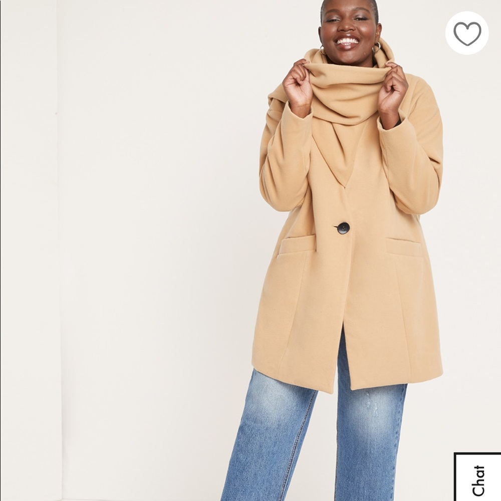 Never been worn coat with attached scarf